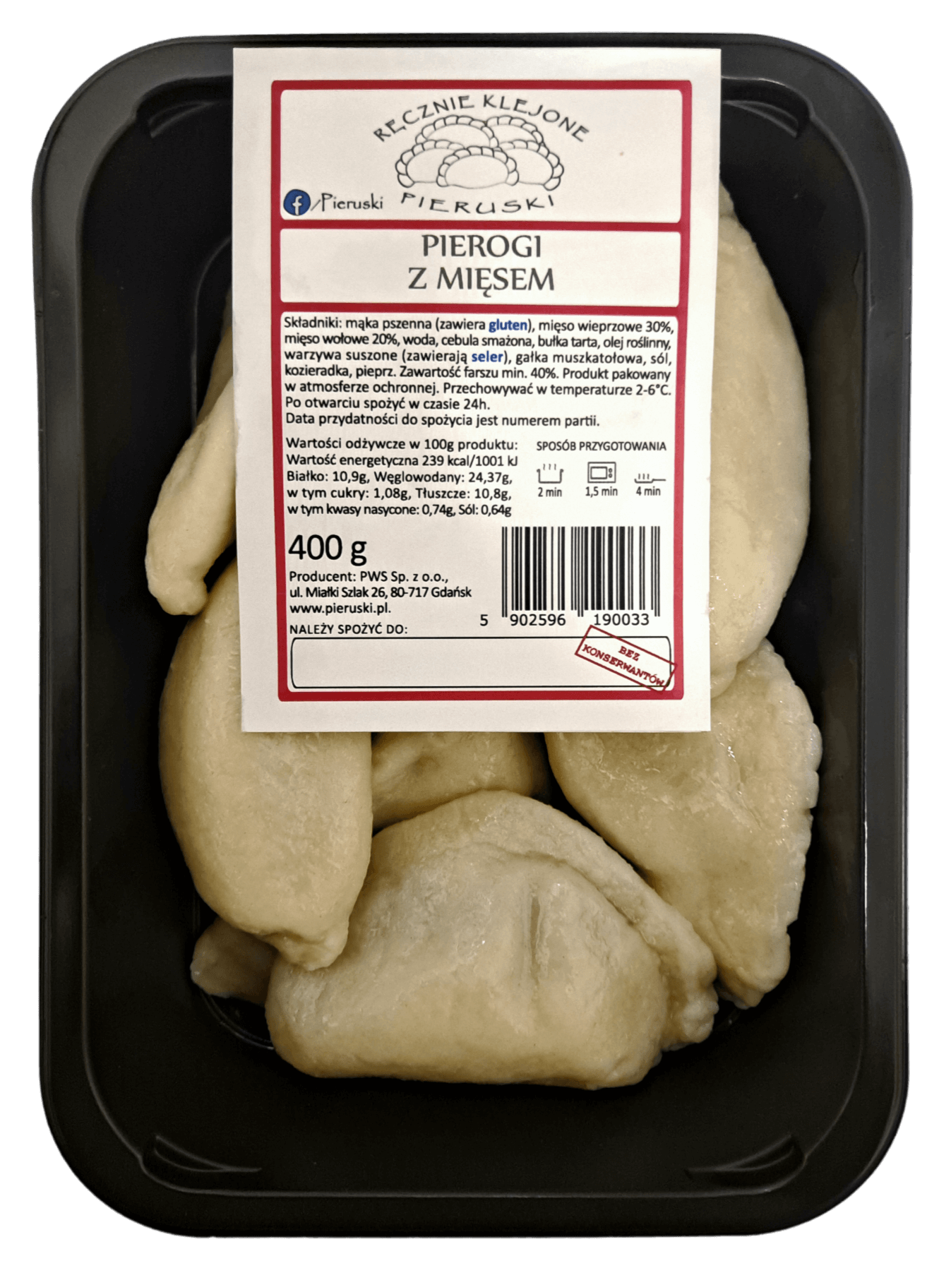 Pierogi z mięsem tacka