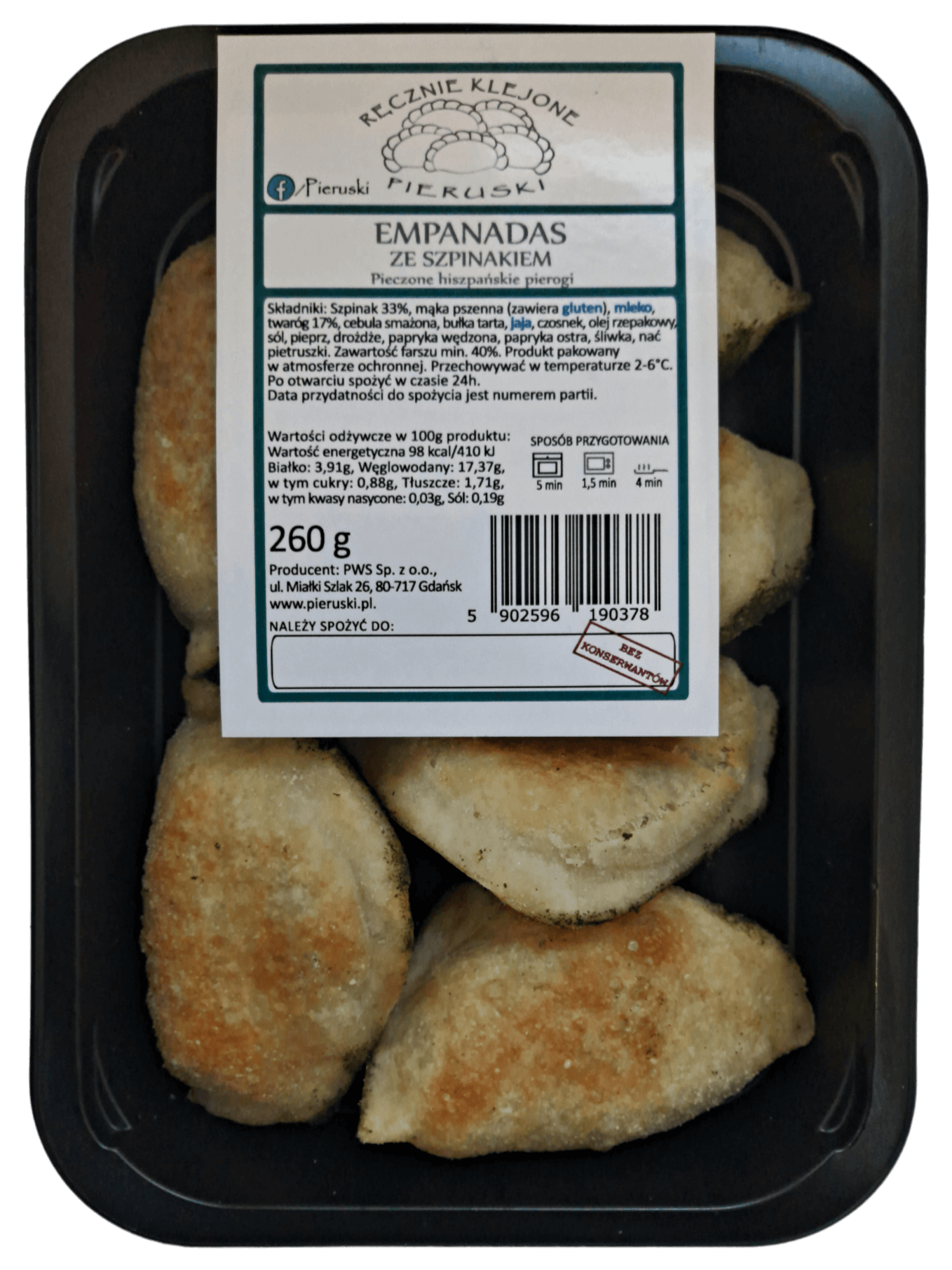 Empanadas ze szpinakiem tacka